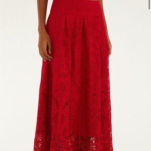 FARM Rio Red Lace Maxi Skirt